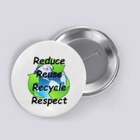 Reduce Reuse Recycle And Respect Earth Day Button