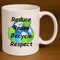 Reduce Reuse Recycle And Respect Earth Day 11oz C Handle Ceramic Mug