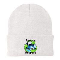 Reduce Reuse Recycle And Respect Earth Day Beanie