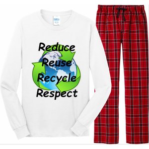 Reduce Reuse Recycle And Respect Earth Day Long Sleeve Pajama Set