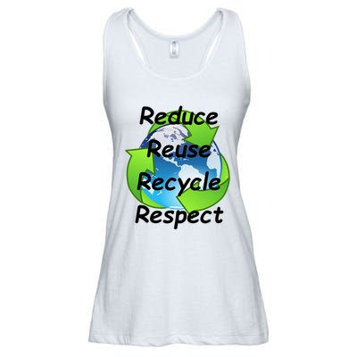 Reduce Reuse Recycle And Respect Earth Day Ladies Essential Flowy Tank