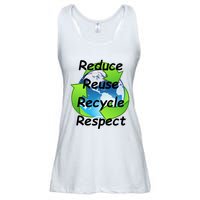 Reduce Reuse Recycle And Respect Earth Day Ladies Essential Flowy Tank