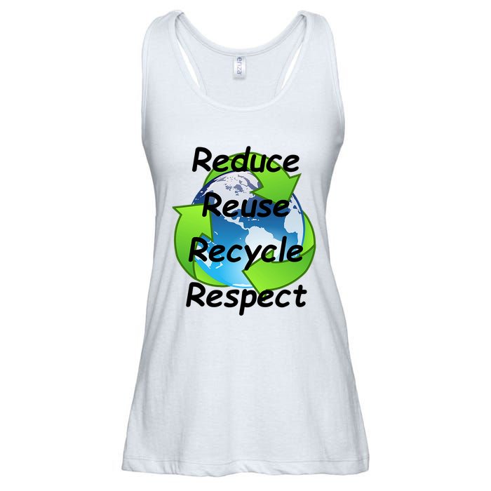 Reduce Reuse Recycle And Respect Earth Day Ladies Essential Flowy Tank