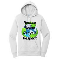 Reduce Reuse Recycle And Respect Earth Day Women's Pullover Hoodie