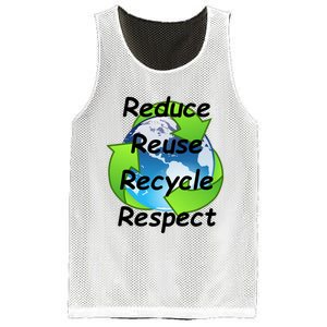 Reduce Reuse Recycle And Respect Earth Day Mesh Reversible Basketball Jersey Tank