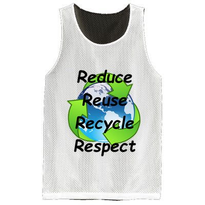 Reduce Reuse Recycle And Respect Earth Day Mesh Reversible Basketball Jersey Tank