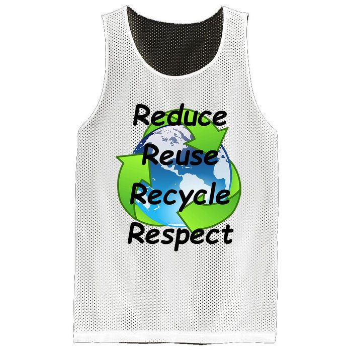 Reduce Reuse Recycle And Respect Earth Day Mesh Reversible Basketball Jersey Tank