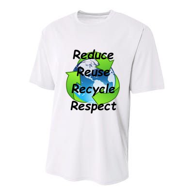 Reduce Reuse Recycle And Respect Earth Day Youth Performance Sprint T-Shirt