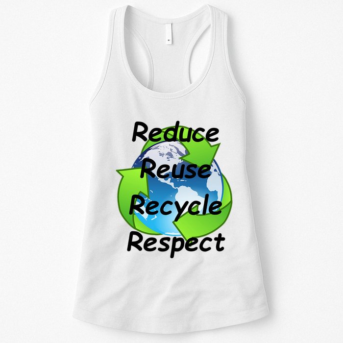 Reduce Reuse Recycle And Respect Earth Day Womens Tank Top