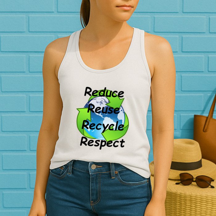Reduce Reuse Recycle And Respect Earth Day Womens Tank Top