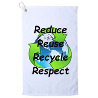Reduce Reuse Recycle And Respect Earth Day Golf Towel