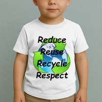Reduce Reuse Recycle And Respect Earth Day Toddler T-Shirt