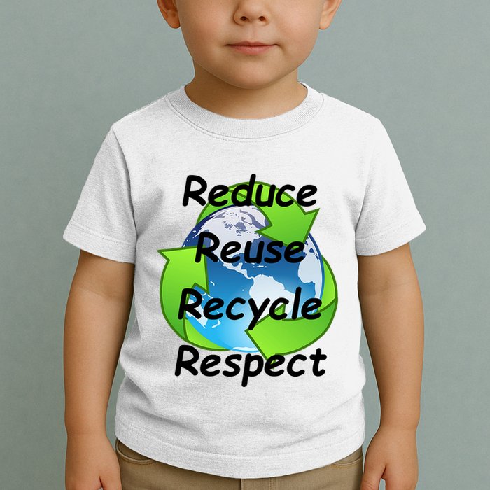 Reduce Reuse Recycle And Respect Earth Day Toddler T-Shirt