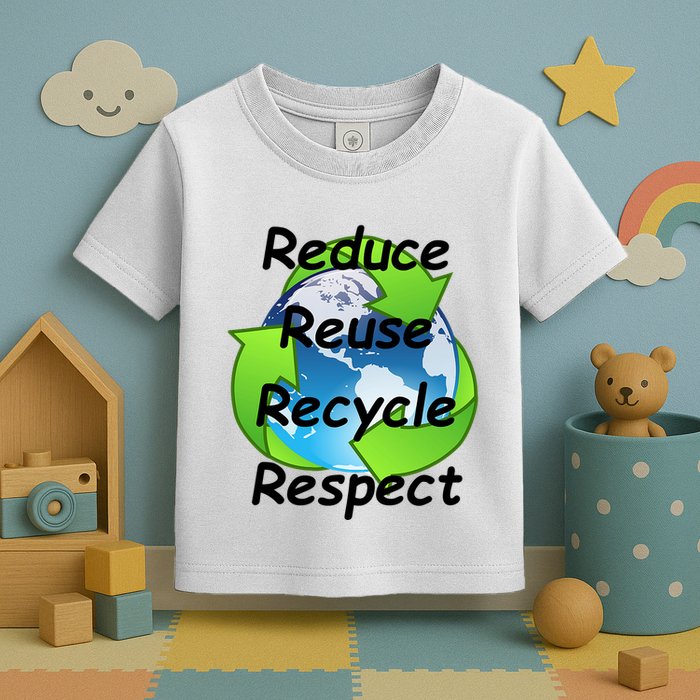 Reduce Reuse Recycle And Respect Earth Day Toddler T-Shirt