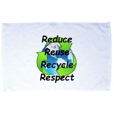 Reduce Reuse Recycle And Respect Earth Day Microfiber Hand Towel