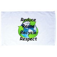 Reduce Reuse Recycle And Respect Earth Day Microfiber Hand Towel