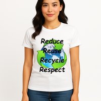 Reduce Reuse Recycle And Respect Earth Day Womens T-Shirt