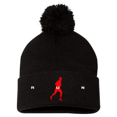 Runner Running Pom Pom 12in Knit Beanie