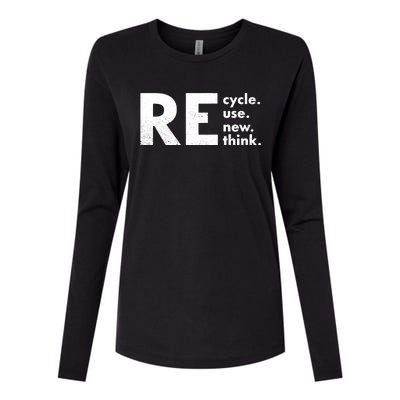 Recycle Reuse Renew Rethink Crisis Environmental Activism Womens Cotton Relaxed Long Sleeve T-Shirt