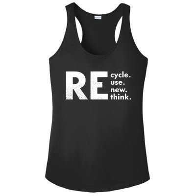 Recycle Reuse Renew Rethink Crisis Environmental Activism Ladies PosiCharge Competitor Racerback Tank