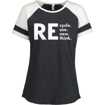 Recycle Reuse Renew Rethink Crisis Environmental Activism Enza Ladies Jersey Colorblock Tee