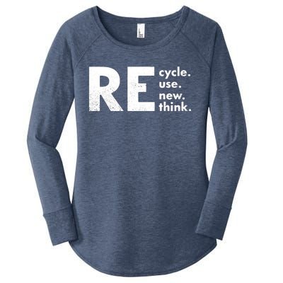 Recycle Reuse Renew Rethink Crisis Environmental Activism Women's Perfect Tri Tunic Long Sleeve Shirt