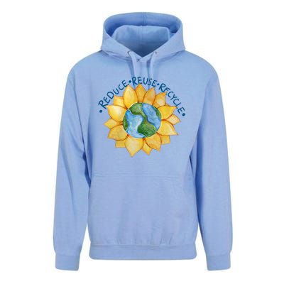 Reduce Reuse Recycle Earth Day Gift Unisex Surf Hoodie