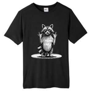 Retro Raccoon Rock Music Giftsfunny Raccoon Tall Fusion ChromaSoft Performance T-Shirt