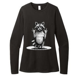 Retro Raccoon Rock Music Giftsfunny Raccoon Womens CVC Long Sleeve Shirt