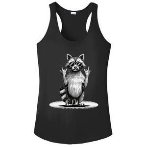 Retro Raccoon Rock Music Giftsfunny Raccoon Ladies PosiCharge Competitor Racerback Tank