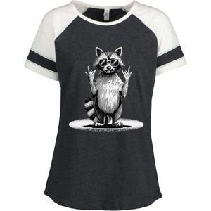 Retro Raccoon Rock Music Giftsfunny Raccoon Enza Ladies Jersey Colorblock Tee