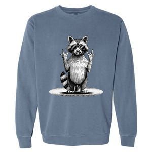 Retro Raccoon Rock Music Giftsfunny Raccoon Garment-Dyed Sweatshirt