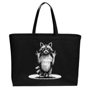 Retro Raccoon Rock Music Giftsfunny Raccoon Cotton Canvas Jumbo Tote