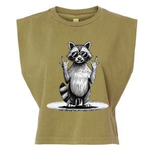 Retro Raccoon Rock Music Giftsfunny Raccoon Garment-Dyed Women's Muscle Tee