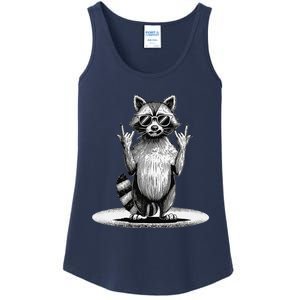 Retro Raccoon Rock Music Giftsfunny Raccoon Ladies Essential Tank