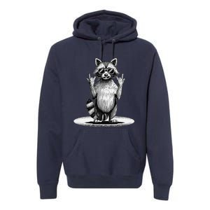 Retro Raccoon Rock Music Giftsfunny Raccoon Premium Hoodie