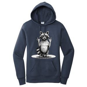 Retro Raccoon Rock Music Giftsfunny Raccoon Women's Pullover Hoodie