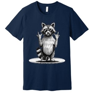 Retro Raccoon Rock Music Giftsfunny Raccoon Premium T-Shirt