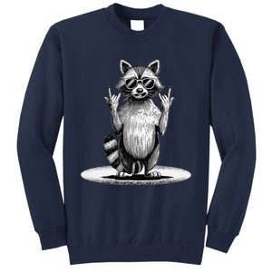 Retro Raccoon Rock Music Giftsfunny Raccoon Tall Sweatshirt