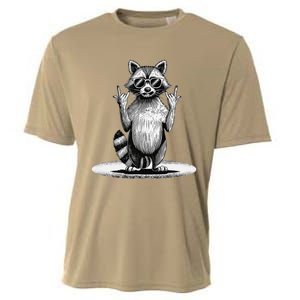 Retro Raccoon Rock Music Giftsfunny Raccoon Cooling Performance Crew T-Shirt