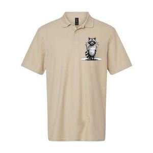 Retro Raccoon Rock Music Giftsfunny Raccoon Softstyle Adult Sport Polo