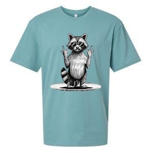 Retro Raccoon Rock Music Giftsfunny Raccoon Sueded Cloud Jersey T-Shirt