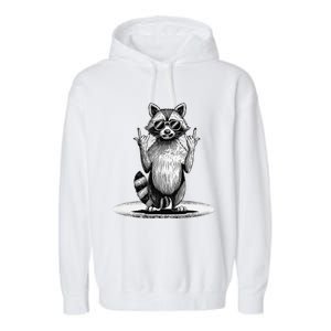 Retro Raccoon Rock Music Giftsfunny Raccoon Garment-Dyed Fleece Hoodie