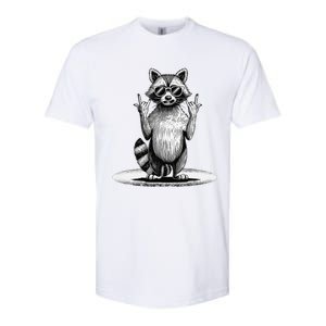 Retro Raccoon Rock Music Giftsfunny Raccoon Softstyle CVC T-Shirt