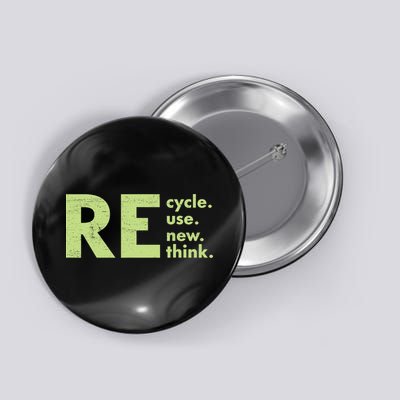 Recycle Reuse Renew Rethink Crisis Activism Button