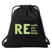 Recycle Reuse Renew Rethink Crisis Activism Drawstring Bag