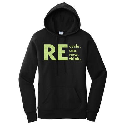 Recycle Reuse Renew Rethink Crisis Activism Women's Pullover Hoodie
