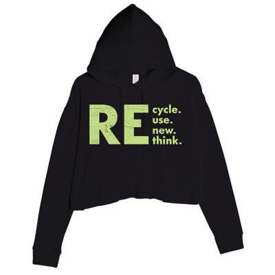 Recycle Reuse Renew Rethink Crisis Activism Crop Fleece Hoodie