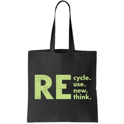 Recycle Reuse Renew Rethink Crisis Activism Bag