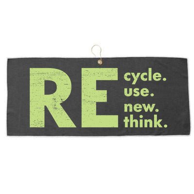 Recycle Reuse Renew Rethink Crisis Activism Large Microfiber Waffle Golf Towel